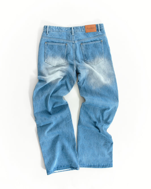 Ehrù Studios Embellished Blue Denim Jeans
