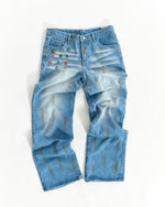 Ehrù Studios Embellished Blue Denim Jeans