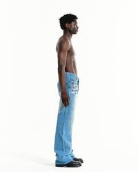 Ehrù Studios Embellished Blue Denim Jeans