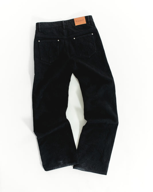 Ehrù Studios Embellished Black Denim Jeans