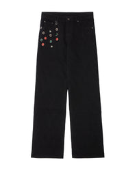 Ehrù Studios Embellished Black Denim Jeans