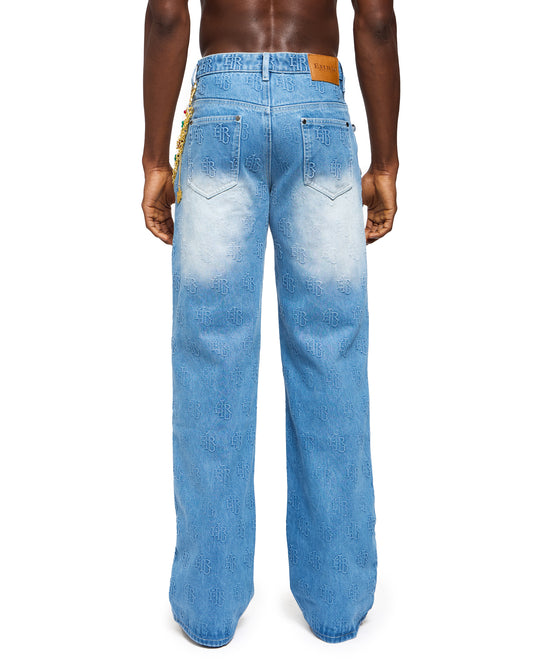 Ehrù Studios Embellished Blue Denim Jeans