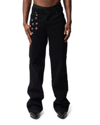 Ehrù Studios Embellished Black Denim Jeans