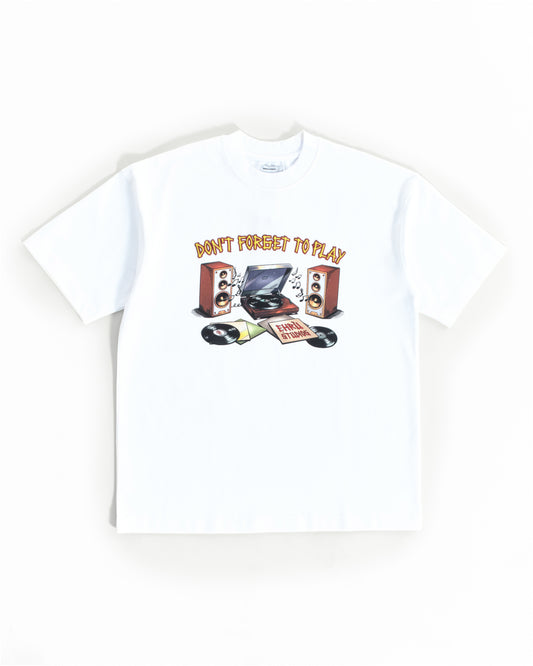 Ehrù Studios White "Don’t Forget To Play” T-Shirt