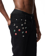 Ehrù Studios Embellished Black Denim Jeans